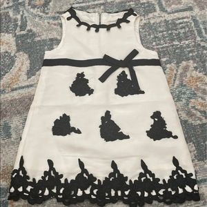 Trish Scully 100% silk black white lace dress 6-12 months